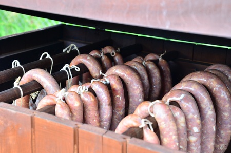 This is a view of smoked meatの写真素材