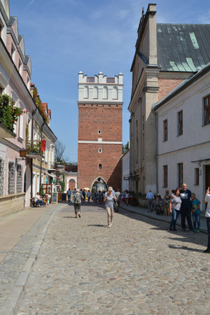 This is a view of old town in Sandomierz Town. August 2, 2015. Sandomierz, Poland.