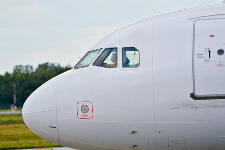 This is a view of Small Planet Poland Airbus A320 plane registered as SP-HAC on the Warsaw Chopin...