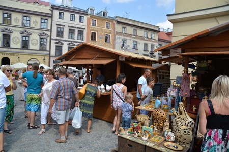 This is a view of the Jagiellonian Fair in Lublin. August 15, 2015. Lublin, Poland.のeditorial素材