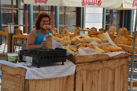This is a view of the Jagiellonian Fair in Lublin. August 15, 2015. Lublin, Poland.のeditorial素材