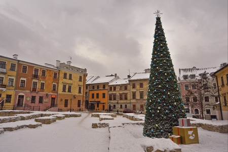 This is a view of Lublin old town view at winter. January 13, 2017. Lublin, Poland.のeditorial素材