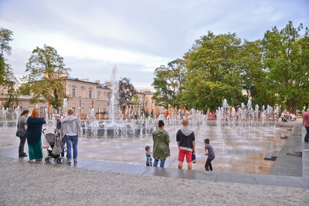 This is a view of Mountbanks Carnaval in Lublin old town. July 28, 2017. Lublin, Poland.のeditorial素材
