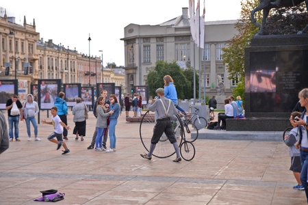 This is a view of Mountbanks Carnaval in Lublin old town. July 28, 2017. Lublin, Poland.のeditorial素材