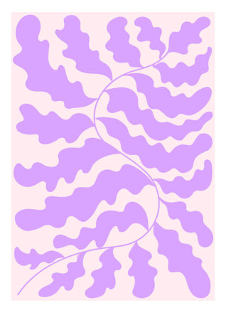 Matisse inspired poster. contemporary collage. organic shapes, botanical elements. vector illustrationのイラスト素材
