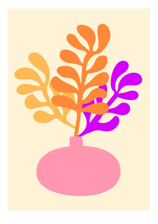 interior poster template. Modern trendy Matisse minimal style.のイラスト素材