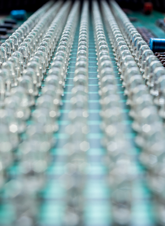 Stack of LED diodes on circuit board isolatedの写真素材