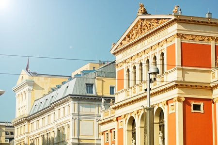 Exterior of the Viennese Music Association Building in Downtown Vienna Austria 2.July.2015のeditorial素材