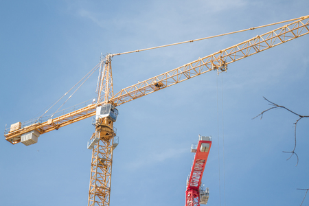 Construction site with cranesの写真素材