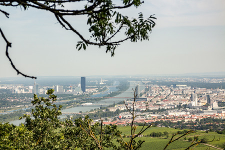 Vienna, the capital of Austria, seen from Kahlenberg a mountain to the north of the cityのeditorial素材
