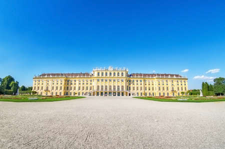 Vienna Austria July 31st 2020, Vienna, Austria: Schonbrunn Baroque palace complex and beautiful landscape gardensのeditorial素材