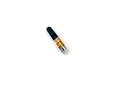 HHC distillate cartridge isolated Vape Hexahydrocannabinol is a psychoactive half synthetic...