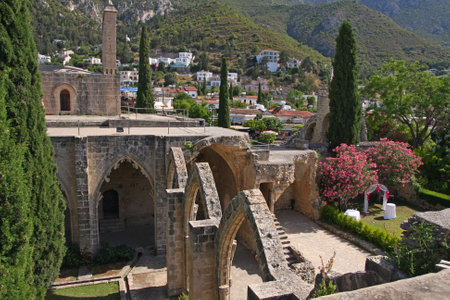 Ruins of beautiful Bellapais monastery, Northern Cyprusの写真素材