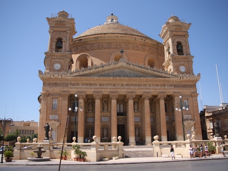 Mosta, Malta June 20 2013: The Church of the Assumption of Our Lady or the Rotunda of Mosta or Rotunda of St Marija Assunta or The Mosta Domeのeditorial素材
