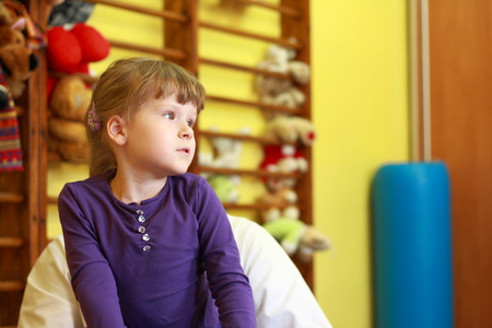 Little girl at the gymの写真素材