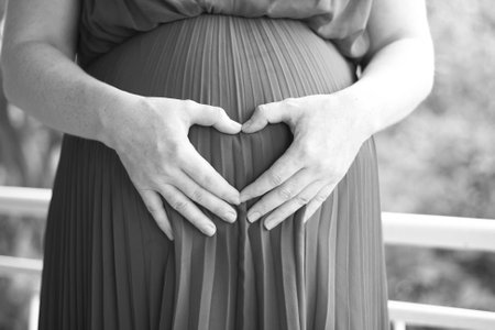 Pregnant woman expecting childの写真素材