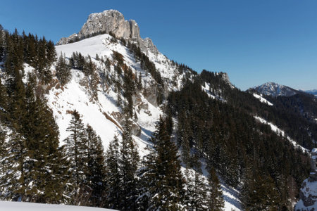 A view from Kampenwand mountain, Alps, Aschau, Bavaria, Germany.の写真素材