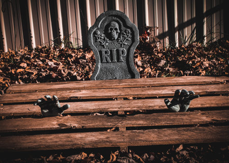 Zombie corpes exscaping from his graveの写真素材