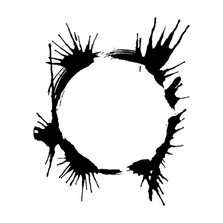 Vector Dry brush frames. Hand drawn artistic frames. Black and white engraved ink art. Frame border ornament square.のイラスト素材
