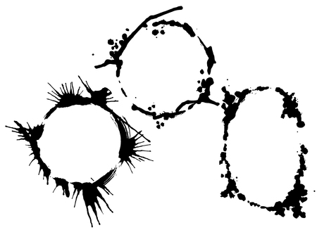 Vector Dry brush frames. Hand drawn artistic frames. Grunge brush stroke frame for text, quote, advertising design. Black and white engraved ink art. Frame border ornament square.のイラスト素材