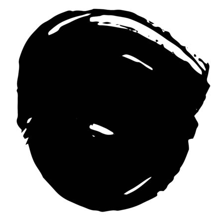 Vector Abstract black brush circle. Black and white engraved ink art. Isolated ink brush stroke illustration element.のイラスト素材