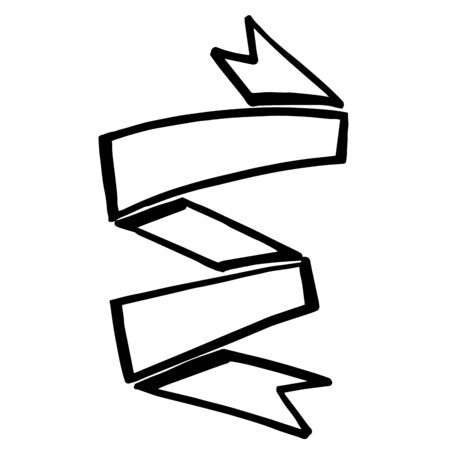 Vector Ribbons set. Black and white engraved ink art. Isolated ribbon illustration element.のイラスト素材