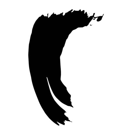Abstract black brush stroke. Black and white engraved ink art. Isolated ink brush stripe illustration element.のイラスト素材