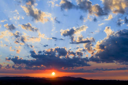 sunset over Dandenongs Ranges in Australiaの写真素材