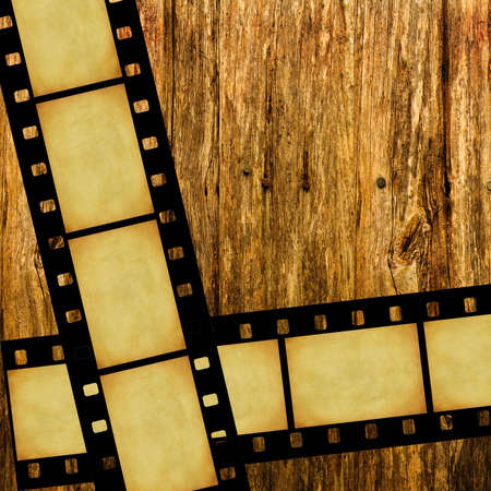 film stripes on woodの写真素材