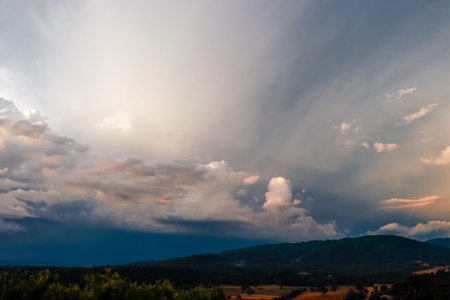 Cloudscape, Colored Clouds at Sunset