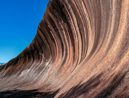 famous Wave Rock in Western Australia looking like a giant surfwaveの写真素材