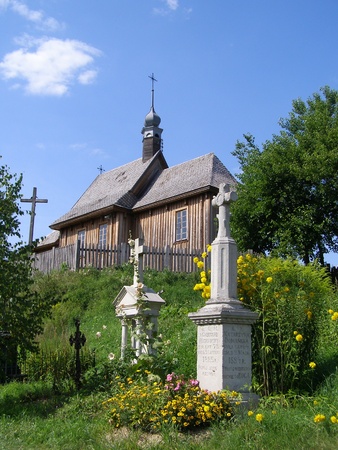 An old church and cemetery, Ethnographic Museum in Lublin, Polandの写真素材