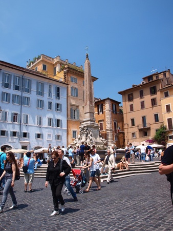 The fountain on the Piazza Rotonda, Rome, Italyのeditorial素材