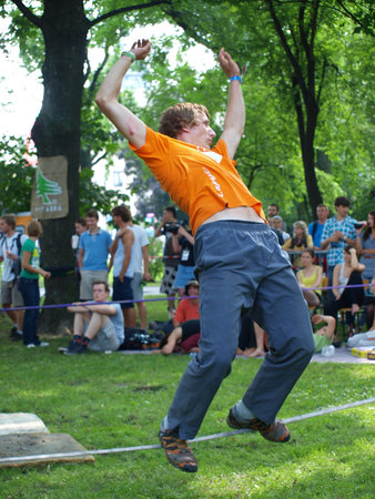 1st Polish Open Trickline Championship: a qualifying round during the summer Festival of Circus Art...