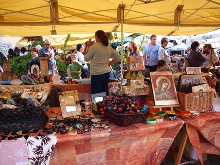 Open-air market in Kazimierz Dolny, Polandのeditorial素材