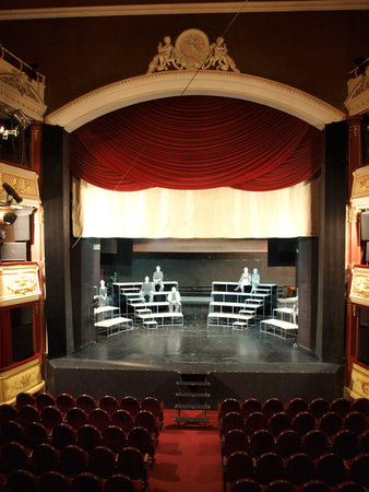 Stage design for the play of Woody Allen entitled God, staged at the Theatre of Tadeusz Osterwa,...