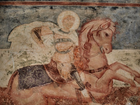 Frescoes in the Moraca monastery, Macedoniaのeditorial素材