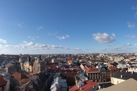 Panorama of Lublin from the Trynitarska Tower, Lublin, Polandのeditorial素材