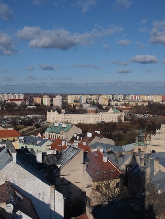 Lublin castle seen from the top of th Trynitarska Tower, Lublin, Polandのeditorial素材