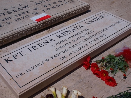 Captain Irena Anders grave at the Polish War Cemetery, Monte Cassino, Italy, June 1st 2011のeditorial素材