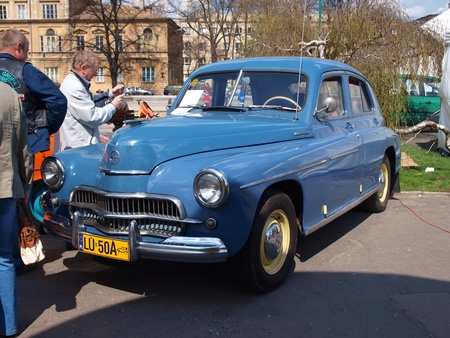 Legendary car FSO Warszawa at the blood donation event Motoserce, Lublin, Poland, April 22th 2012のeditorial素材