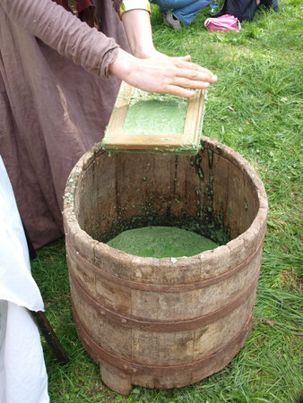 Paper-making as recreated during the historical reenactment showのeditorial素材