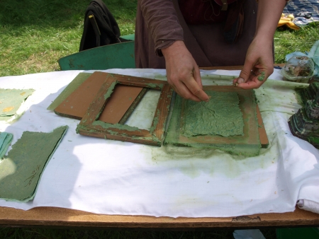 Paper-making as recreated during the historical reenactment showのeditorial素材