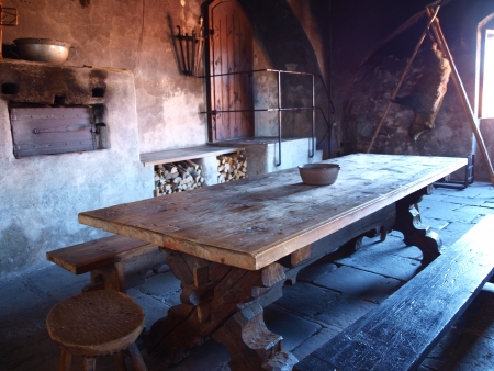 One of the best preserved kitchens in the Czech Republic: The Black Kitchen in Jindrichuv Hradec castle.のeditorial素材