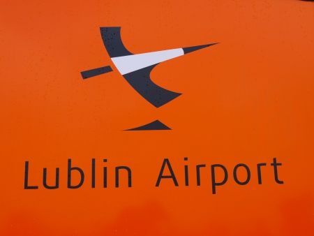 Logo of the new Lublin Airport, Swidnik, Polandのeditorial素材