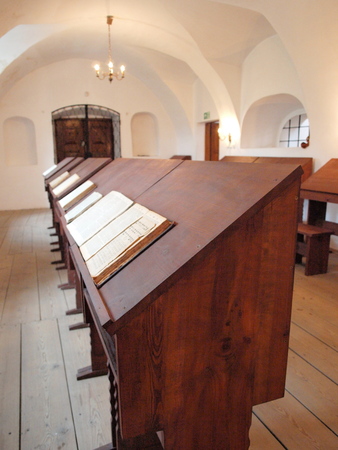The interior of the Great Synagogue in Wlodawa, Poland  The room for women のeditorial素材
