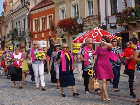 The pink march of Amazon women, Sandomierz, Poland 18 September 2016のeditorial素材