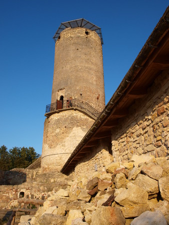 Ruins of the castle of Cracow, I??a, Polandのeditorial素材