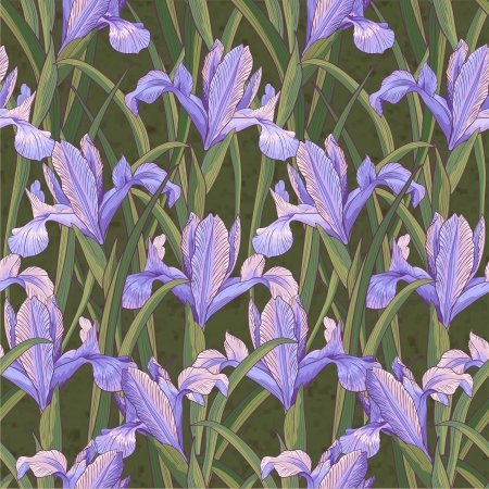 blueflag floral seamless backgroundのイラスト素材