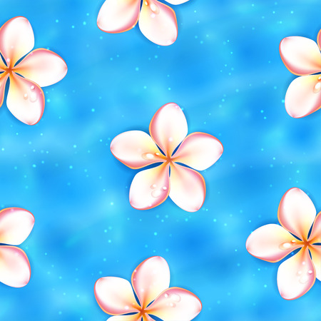 Flowers on the Water Surface, Seamless Background. Raster version.のイラスト素材